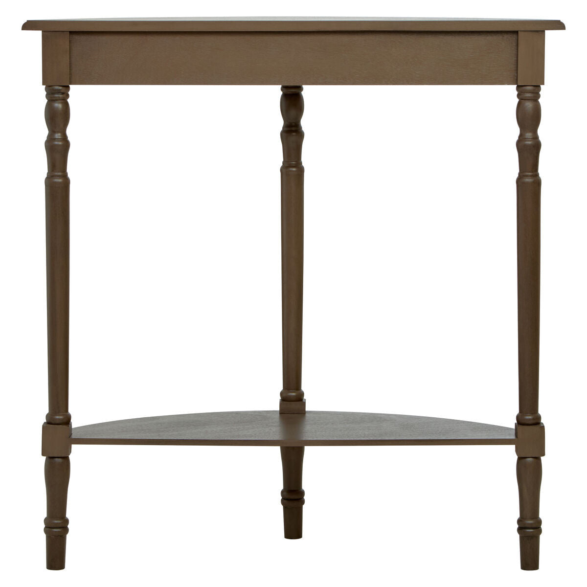 Heritage Dark Brown Half Moon Wooden Console Table