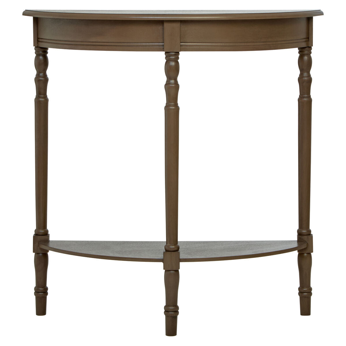 Heritage Dark Brown Half Moon Wooden Console Table