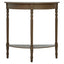 Heritage Dark Brown Half Moon Wooden Console Table