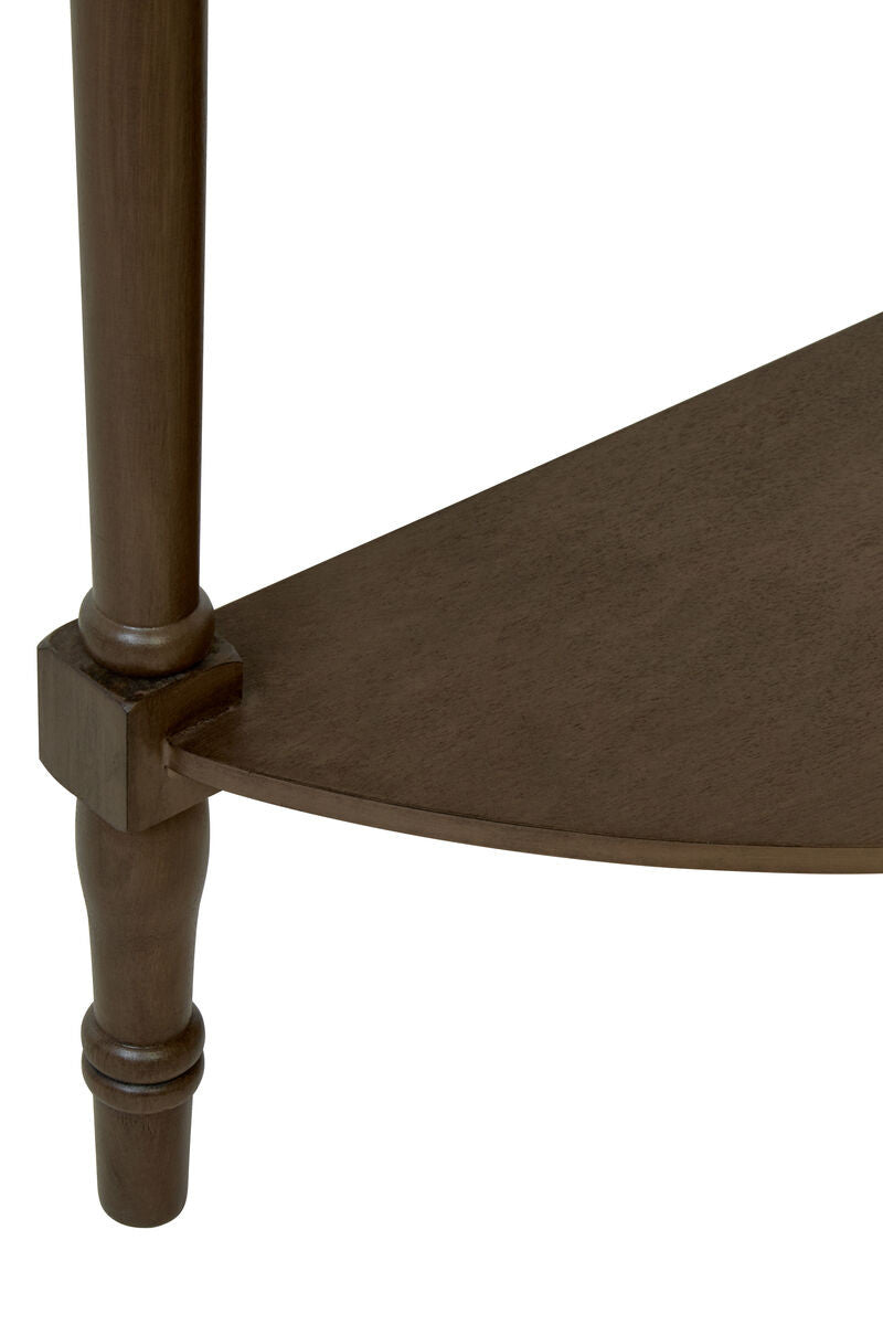 Heritage Dark Brown Half Moon Wooden Console Table