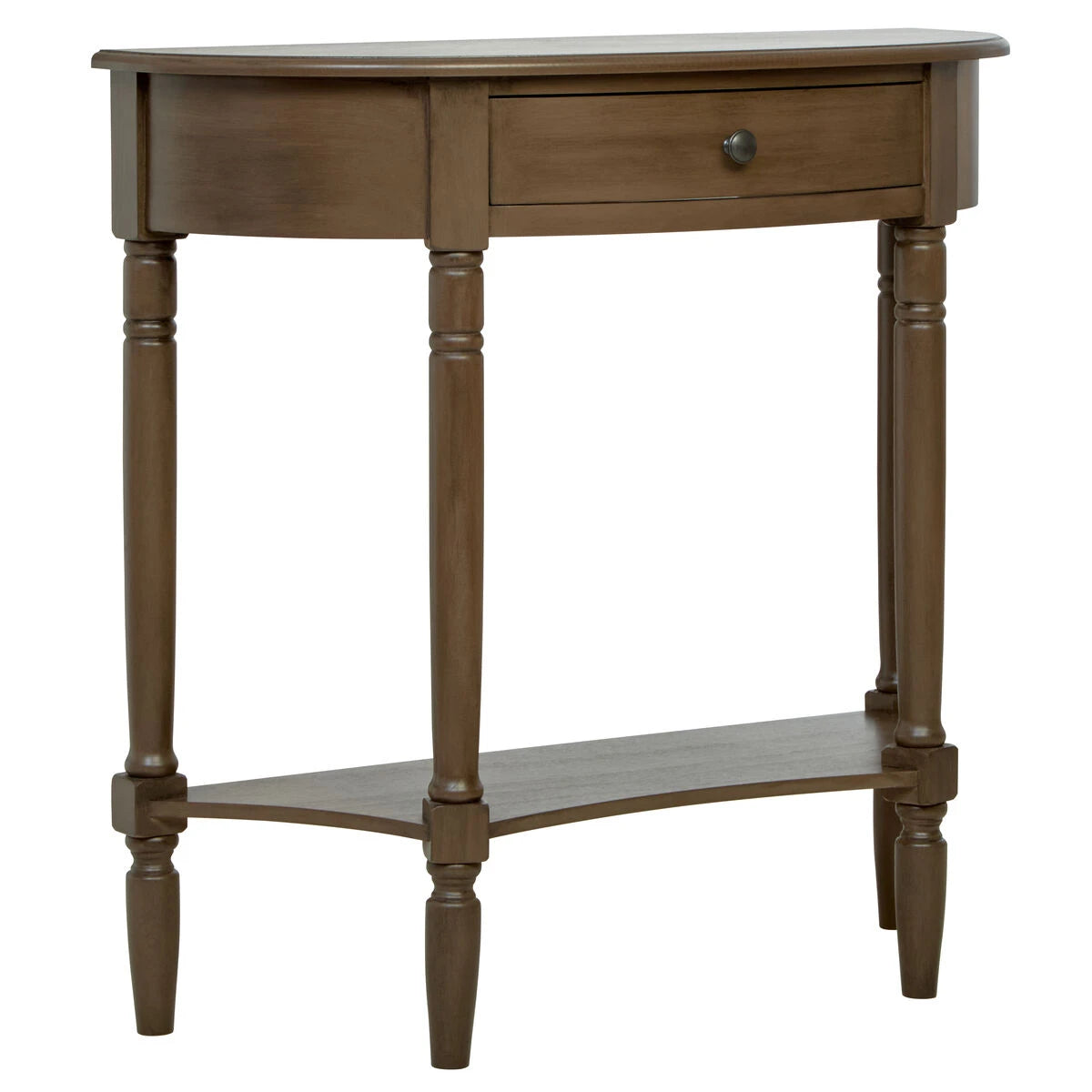 Heritage Dark Brown One Drawer Wooden Console Table