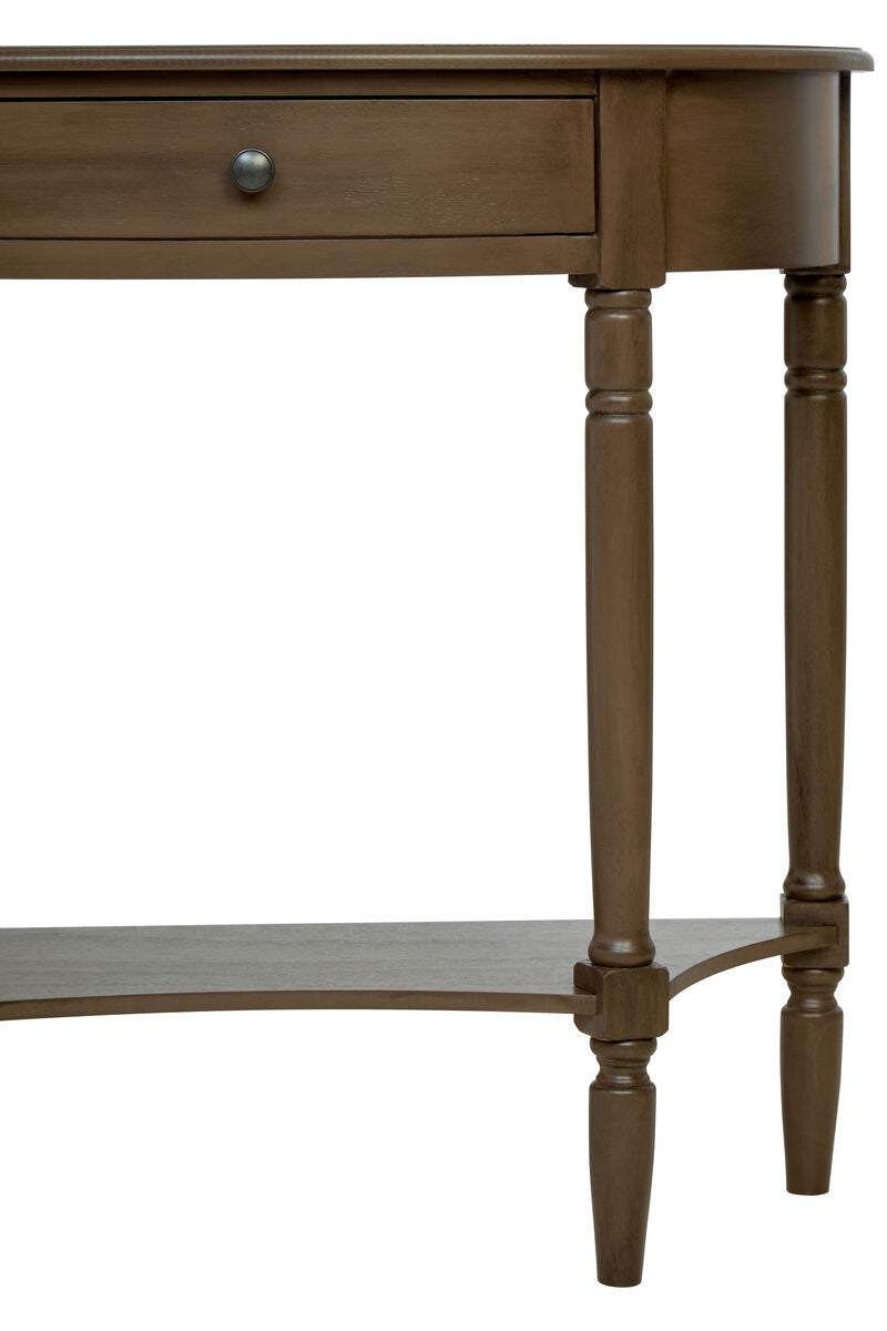 Heritage Dark Brown One Drawer Wooden Console Table