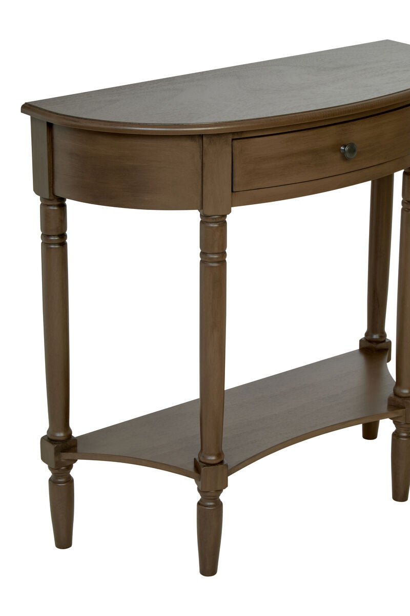 Heritage Dark Brown One Drawer Wooden Console Table