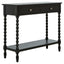 Heritage Two Drawer Bobble Detail Black Wooden Console Table