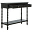 Heritage Two Drawer Bobble Detail Black Wooden Console Table