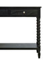 Heritage Two Drawer Bobble Detail Black Wooden Console Table