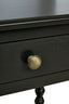 Heritage Two Drawer Bobble Detail Black Wooden Console Table