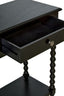 Heritage Two Drawer Bobble Detail Black Wooden Console Table