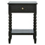 Heritage One Drawer Bobble Detail Black Wooden Bedside Table