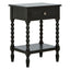 Heritage One Drawer Bobble Detail Black Wooden Bedside Table