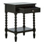 Heritage One Drawer Bobble Detail Black Wooden Bedside Table
