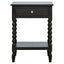 Heritage One Drawer Bobble Detail Black Wooden Bedside Table