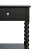 Heritage One Drawer Bobble Detail Black Wooden Bedside Table