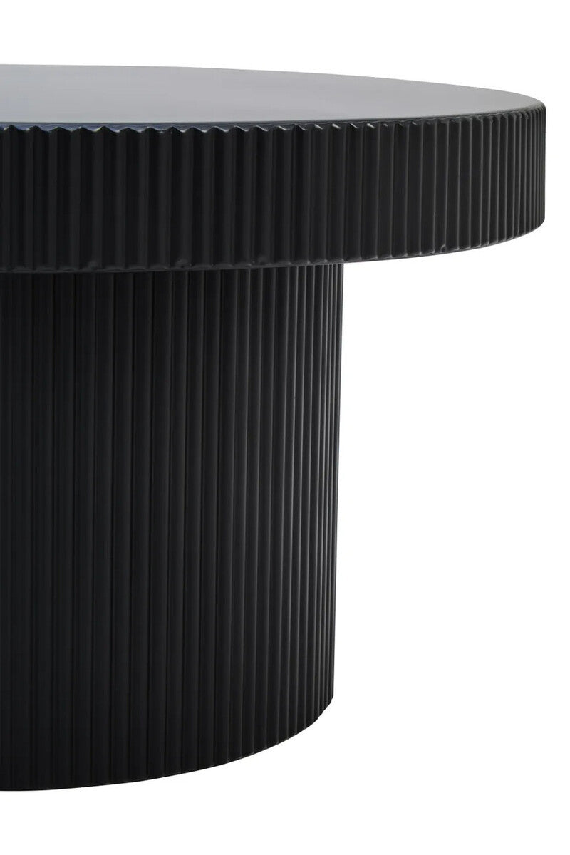 Trento Black Metal Round Ridge Detail Coffee Table
