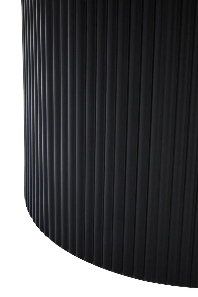 Trento Black Metal Round Ridge Detail Coffee Table