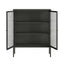 Addison Black Metal and Fluted Glass Door Cabinet