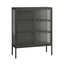Addison Black Metal and Fluted Glass Door Cabinet