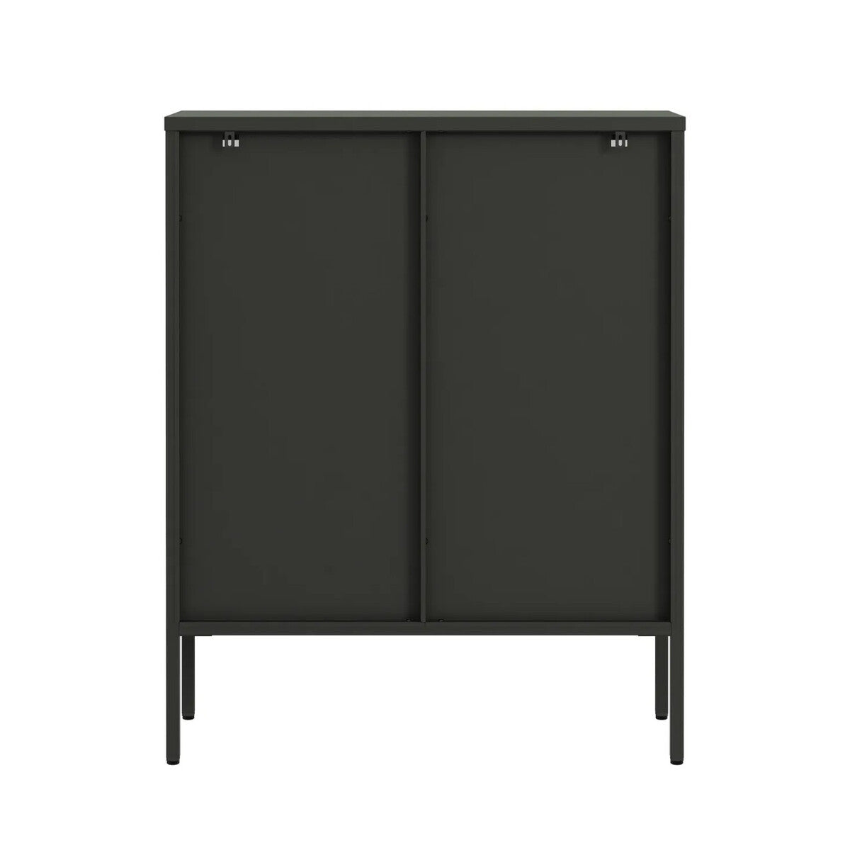 Addison Black Metal and Fluted Glass Door Cabinet