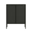 Addison Black Metal and Fluted Glass Door Cabinet