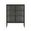 Addison Black Metal and Fluted Glass Door Cabinet