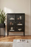 Addison Black Metal and Fluted Glass Door Cabinet