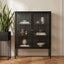 Addison Black Metal and Fluted Glass Door Cabinet