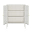 Addison Warm White Metal and Fluted Glass Door Cabinet
