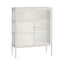 Addison Warm White Metal and Fluted Glass Door Cabinet