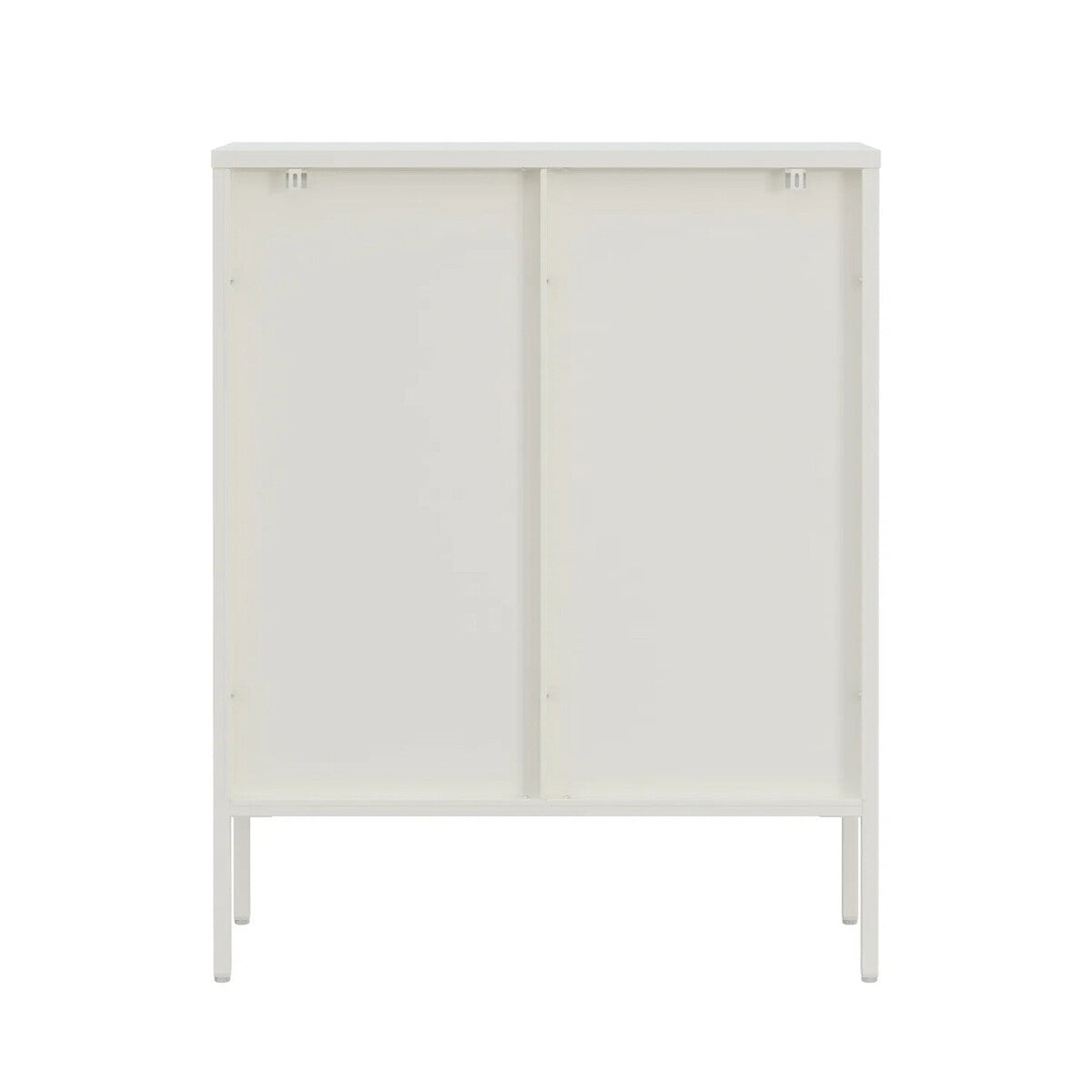 Addison Warm White Metal and Fluted Glass Door Cabinet