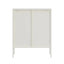 Addison Warm White Metal and Fluted Glass Door Cabinet