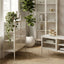 Addison Warm White Metal and Fluted Glass Door Cabinet