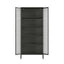 Addison Black Metal and Fluted Glass Door Tall Cabinet