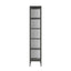 Addison Black Metal and Fluted Glass Door Tall Cabinet
