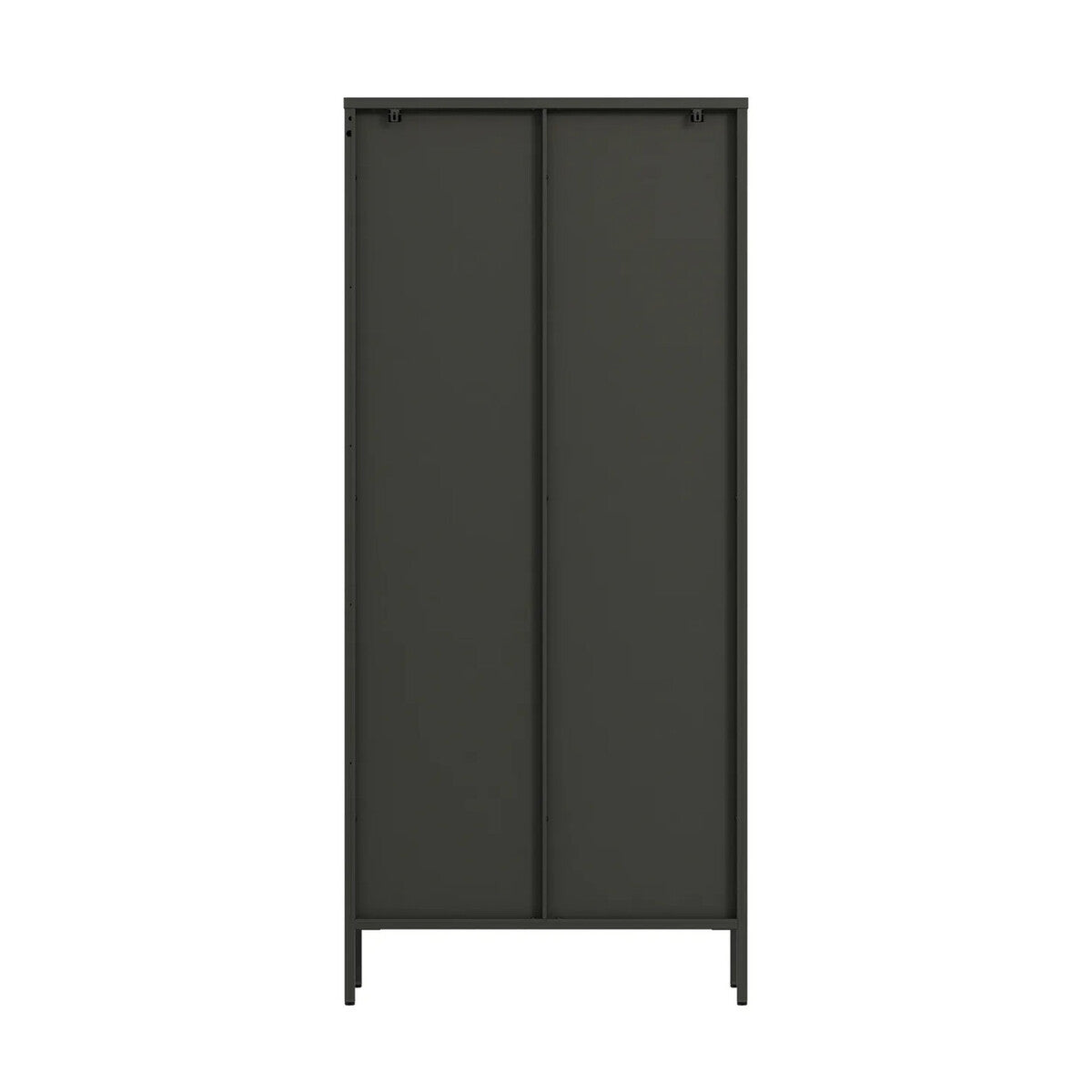 Addison Black Metal and Fluted Glass Door Tall Cabinet