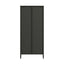 Addison Black Metal and Fluted Glass Door Tall Cabinet