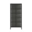 Addison Black Metal and Fluted Glass Door Tall Cabinet