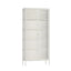 Addison Warm White Metal Fluted Glass Door Tall Cabinet
