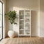 Addison Warm White Metal Fluted Glass Door Tall Cabinet