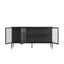 Addison Black Metal and Fluted Glass Door Sideboard