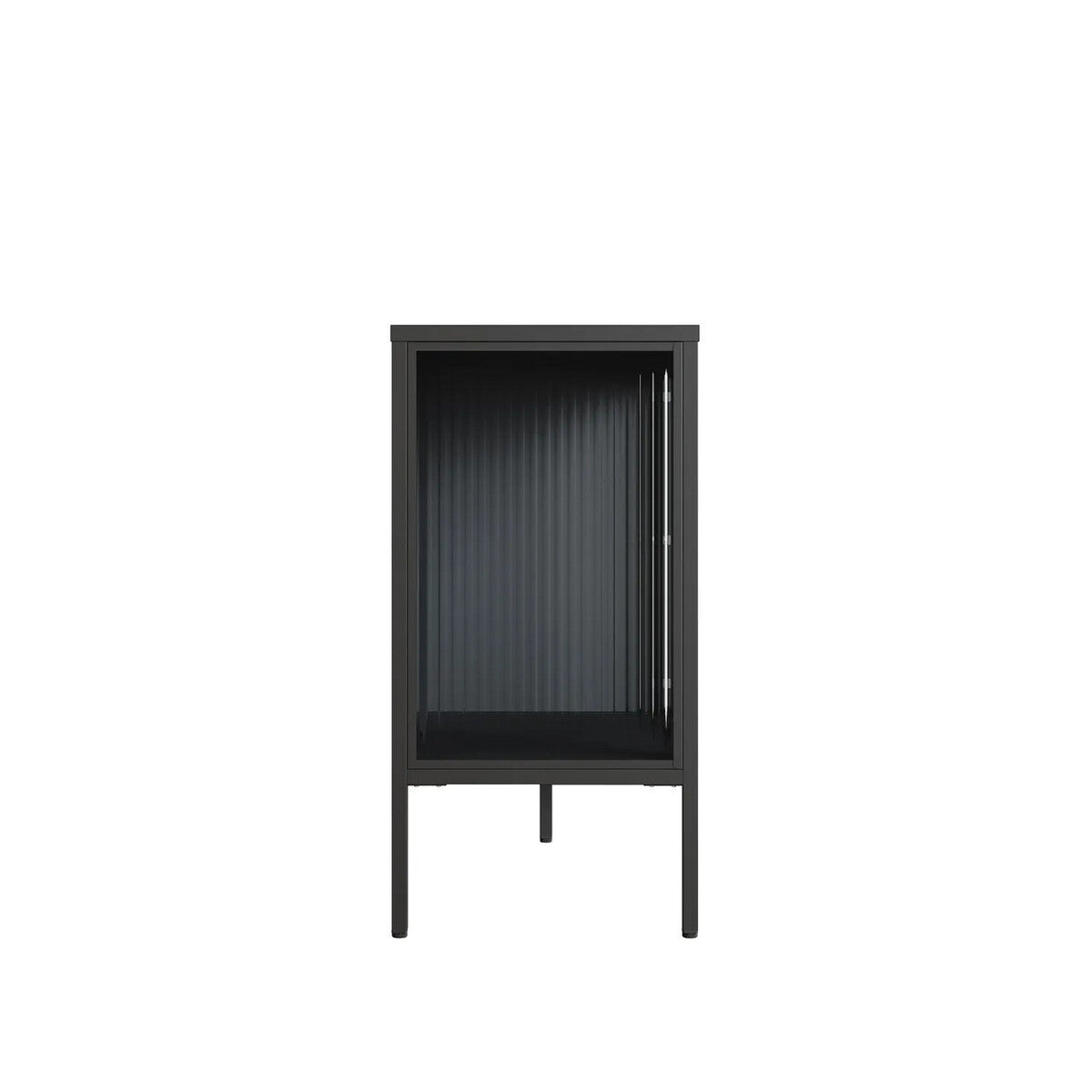 Addison Black Metal and Fluted Glass Door Sideboard