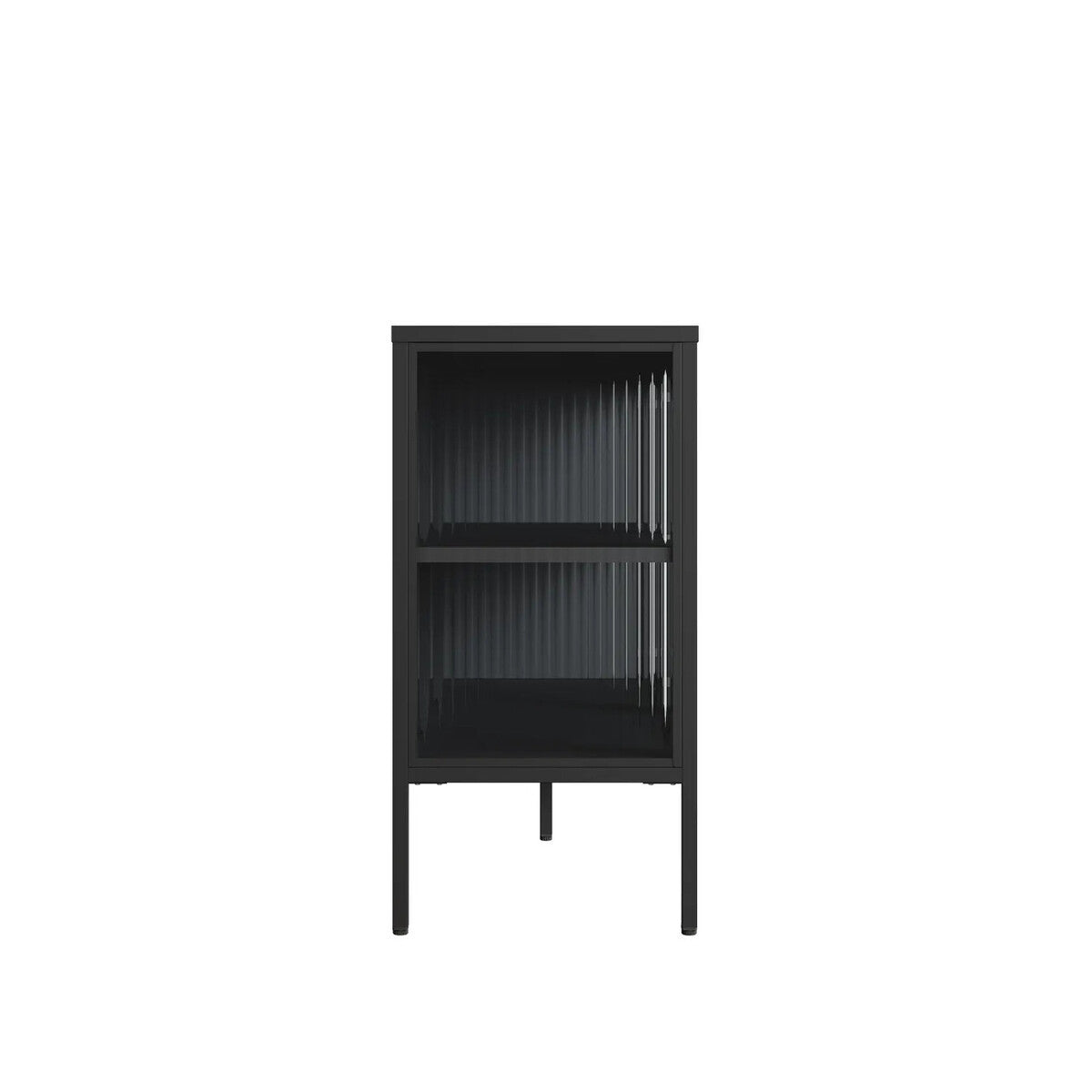 Addison Black Metal and Fluted Glass Door Sideboard