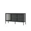 Addison Black Metal and Fluted Glass Door Sideboard