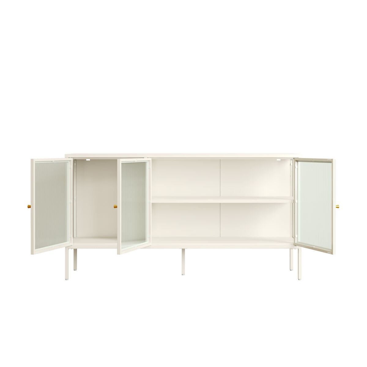 Addison Warm White Metal Fluted Glass Door Sideboard