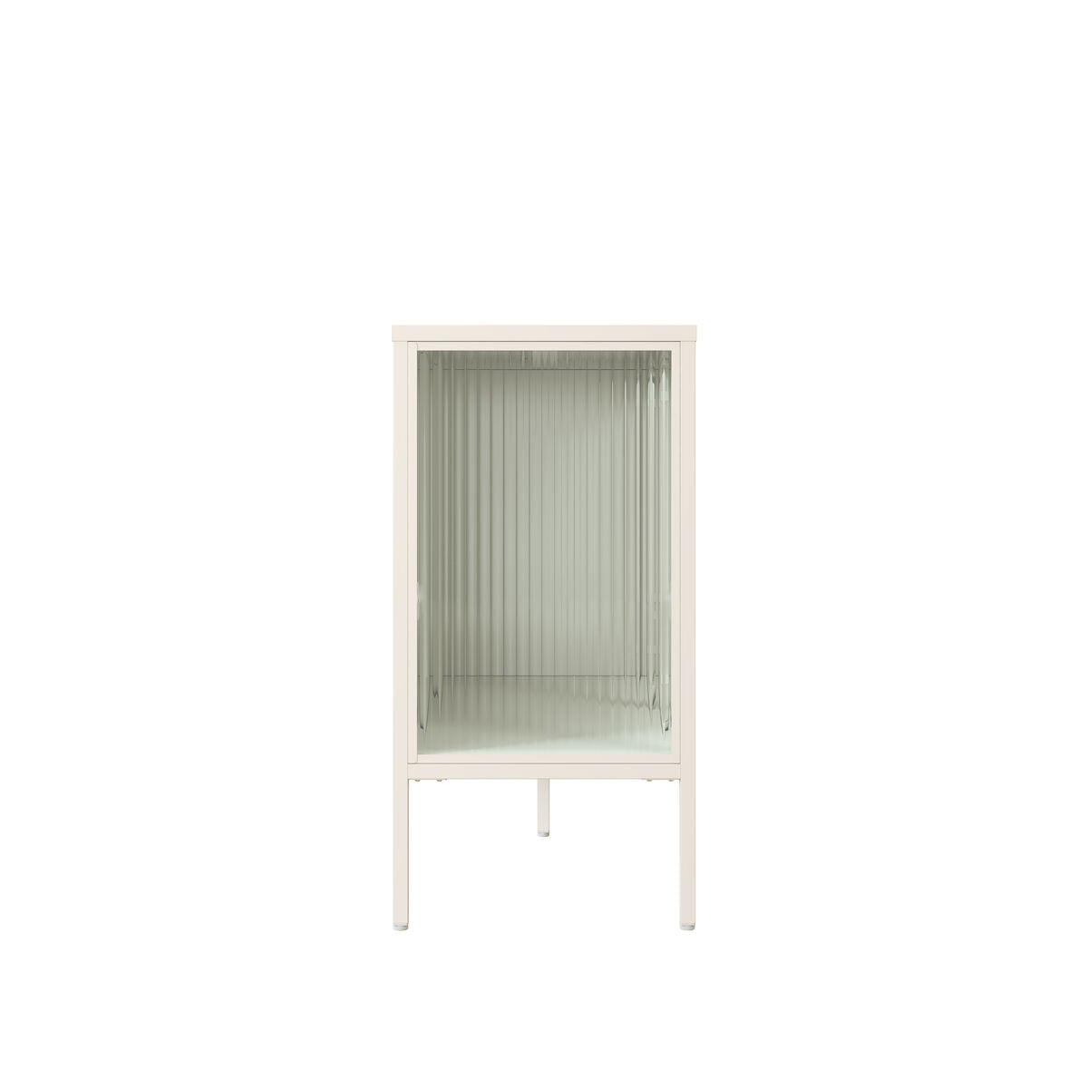 Addison Warm White Metal Fluted Glass Door Sideboard