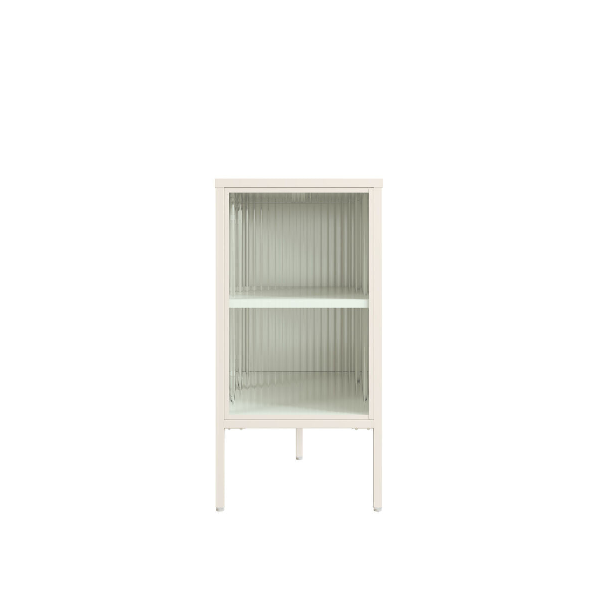 Addison Warm White Metal Fluted Glass Door Sideboard