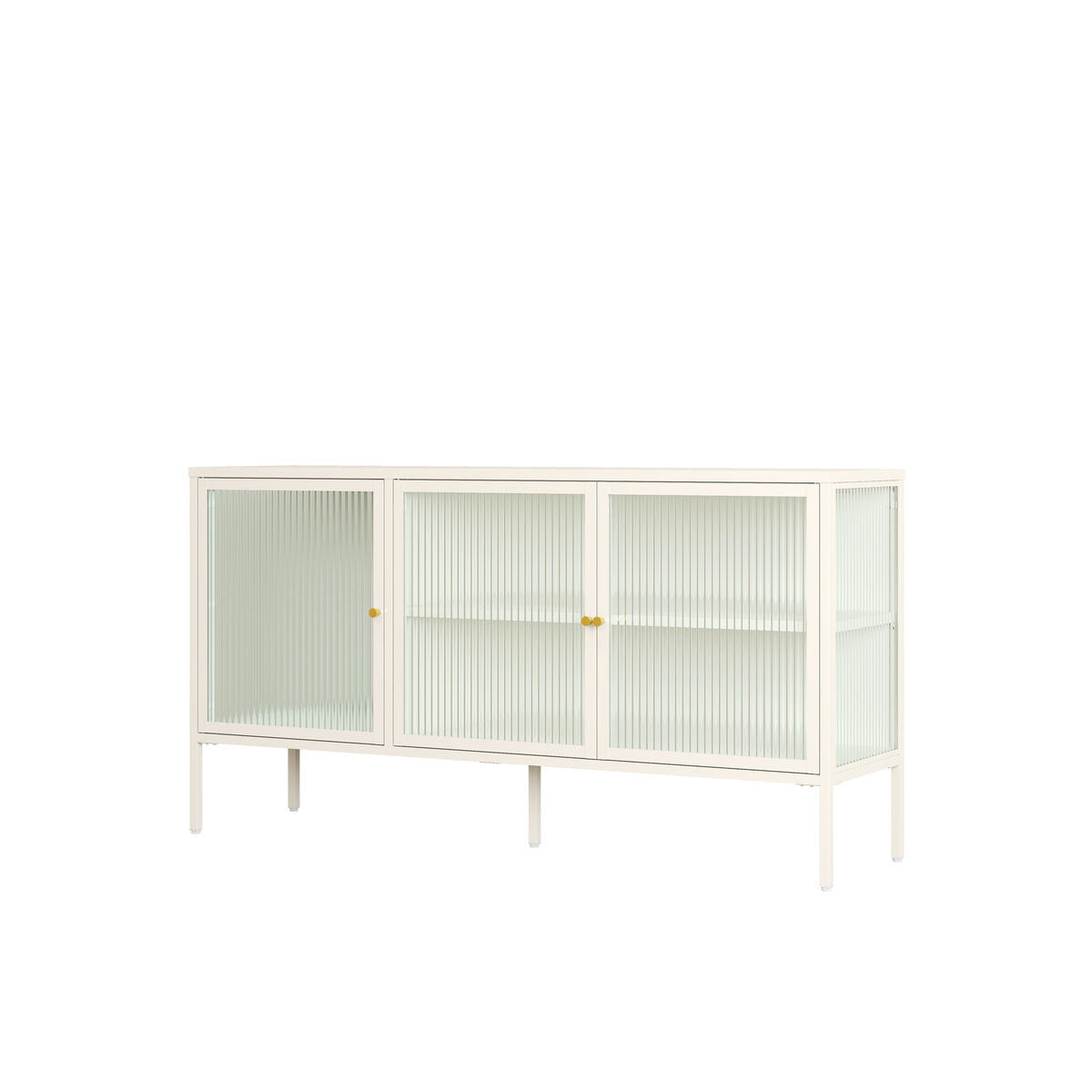 Addison Warm White Metal Fluted Glass Door Sideboard