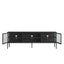 Addison Black Metal and Fluted Glass Door Media Unit