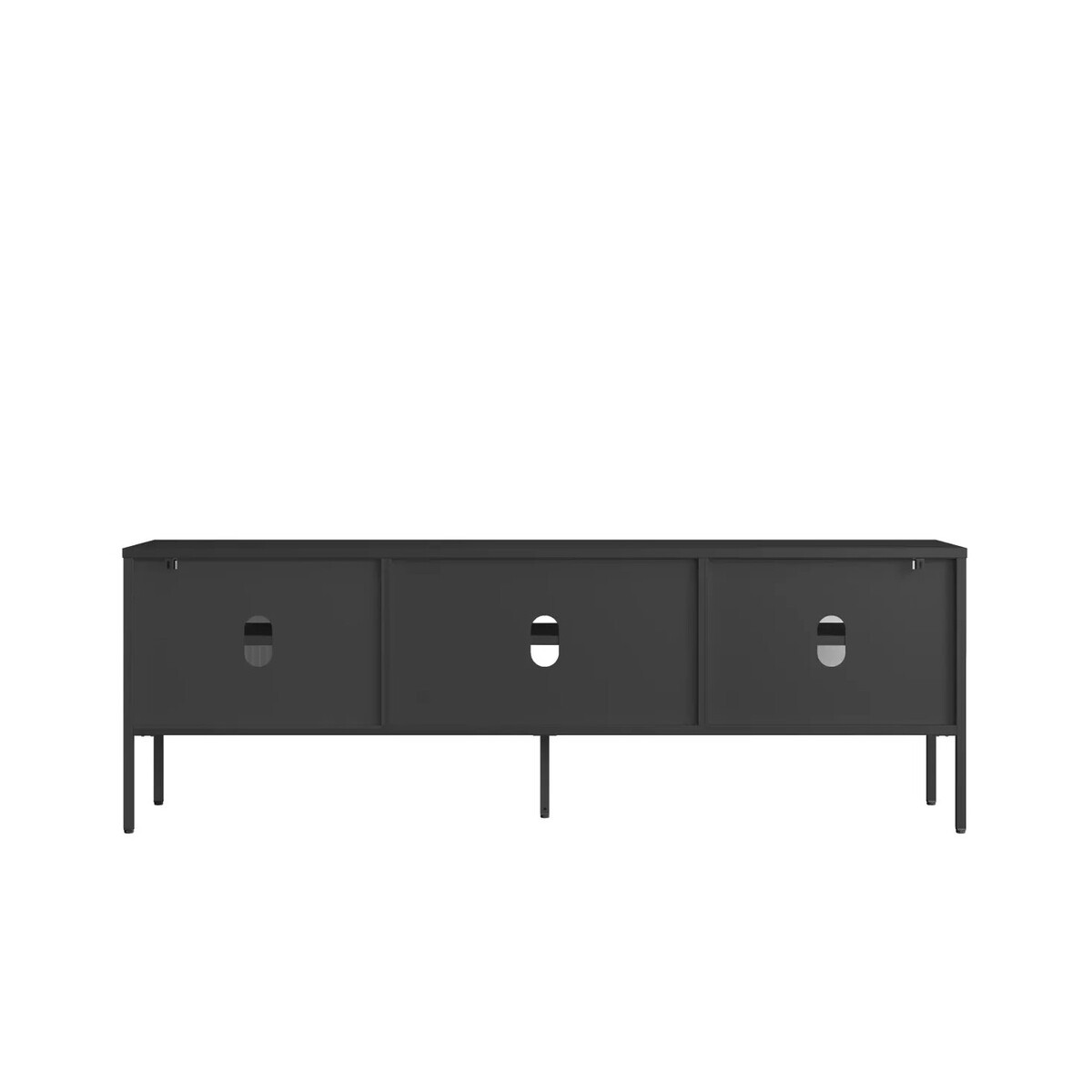 Addison Black Metal and Fluted Glass Door Media Unit