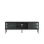 Addison Black Metal and Fluted Glass Door Media Unit