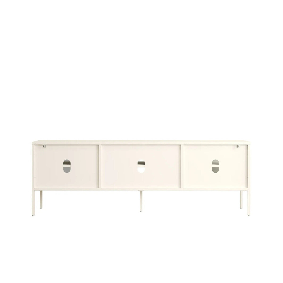 Addison Warm White Metal Fluted Glass Door Media Unit
